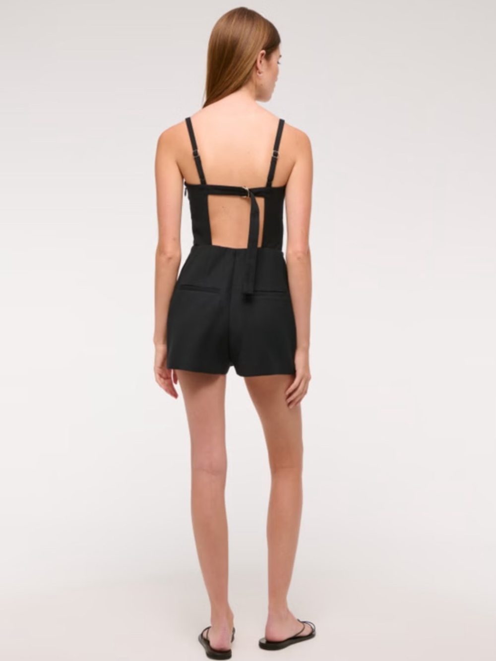 Abercrombie & Fitch Micro Short Tailored Romper Spaghetti Straps Black XS - Picture 16 of 16